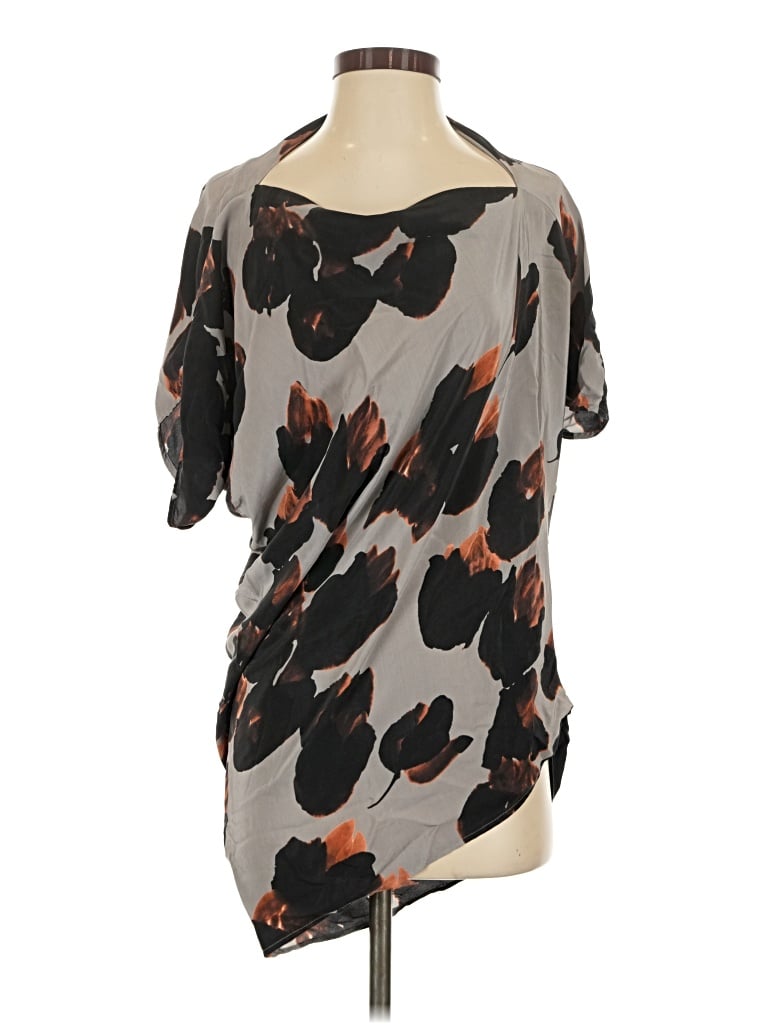 Pre-owned Allsaints Short Sleeve Blouse In Gray