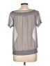 Express 100% Polyester Gray Short Sleeve Blouse Size L - photo 2