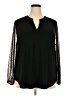 Kasper Black Long Sleeve Blouse Size 2X - photo 1