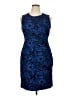 Lands' End Paisley Blue Cocktail Dress Size 16 - photo 1