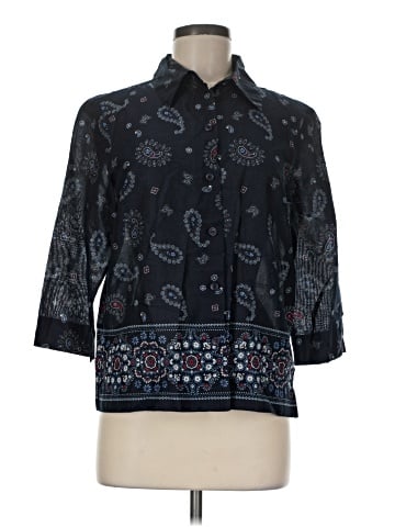 First Issue by Liz Claiborne 3/4 Sleeve Button-Down Shirt (view 1)