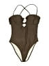 Cupshe Solid Brown One Piece Swimsuit Size L - photo 1