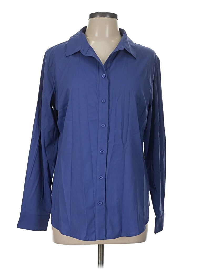 Pre-owned Coolibar Long Sleeve Blouse In Blue