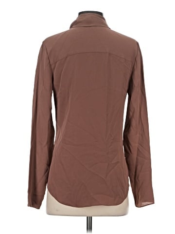 Theory Long Sleeve Silk Top (view 2)