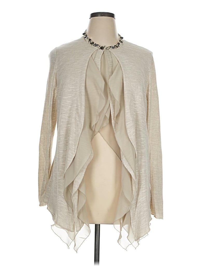 Pre-owned Lafayette 148 Cardigan Sweater In Tan