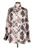 MNG 100% Polyester Tie-dye Gray Long Sleeve Blouse Size 12 - photo 1