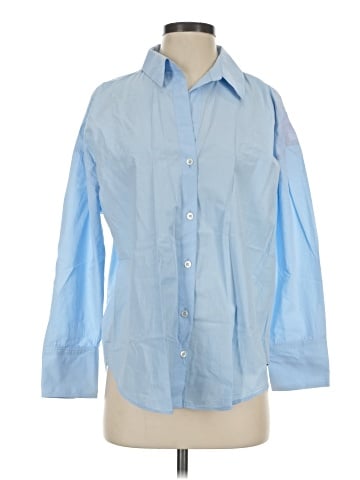 Zara 3/4 Sleeve Button-Down Shirt (view 1)