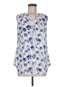Talbots 100% Polyester Floral Blue Sleeveless Blouse Size M - photo 1