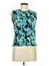 Plisse 100% Polyester Teal Sleeveless Blouse Size M - photo 1