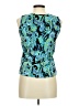 Plisse 100% Polyester Teal Sleeveless Blouse Size M - photo 2