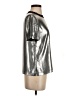 Rag & Bone 100% Polyester Metallic Silver Short Sleeve Top Size XS - photo 4