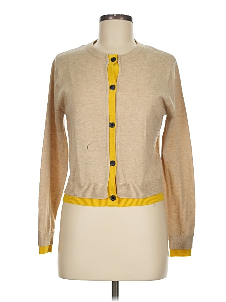 Pre-owned Zara Cardigan Sweater In Yellow