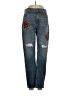 Zara Basic Floral Blue Jeans Size 2 - photo 1
