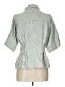 Max Studio Stripes Green Silver Short Sleeve Blouse Size L - photo 2