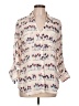 Express 100% Polyester Print Ivory 3/4 Sleeve Blouse Size L - photo 1