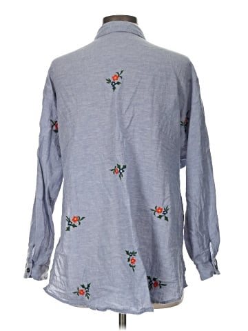 Topshop Long Sleeve Button-Down Shirt (view 2)