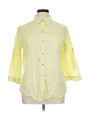 Jones New York Signature 3/4 Sleeve Button-Down Shirt (view 1)