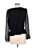 Express 100% Polyester Black Long Sleeve Blouse Size L - photo 2