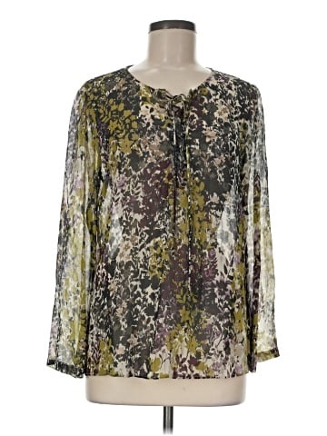 Ecru 3/4 Sleeve Silk Top (view 1)