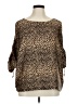 MICHAEL Michael Kors 100% Polyester Brown 3/4 Sleeve Blouse Size XL - photo 1