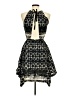 Ecote 100% Polyester Print Black Cocktail Dress Size M - photo 2