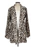 Dana Buchman 100% Polyester Animal Print Silver Coat Size L - photo 1