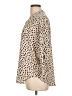 Lush 100% Polyester Animal Print Tan 3/4 Sleeve Blouse Size L - photo 5