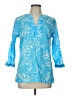 Talbots Blue 3/4 Sleeve Blouse Size L - photo 1
