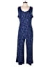 H By Halston Graphic Blue Jumpsuit Size L - photo 1