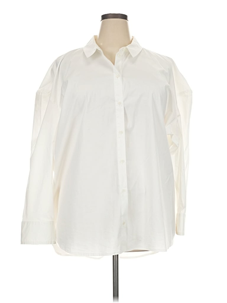 Pre-owned Treasure & Bond Long Sleeve Button Down Shirt In Ivory