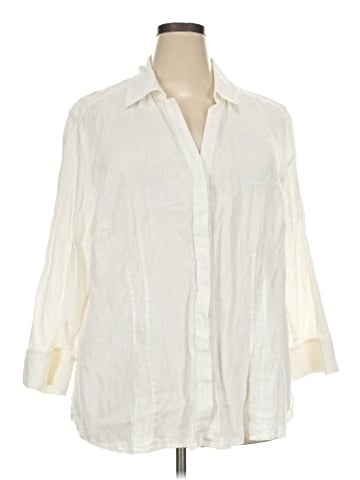 Foxcroft 3/4 Sleeve Button-Down Shirt (view 1)