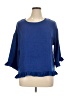 TSE 100% Polyester Blue 3/4 Sleeve Blouse Size XL - photo 1