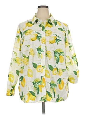Talbots 3/4 Sleeve Button-Down Shirt (view 1)