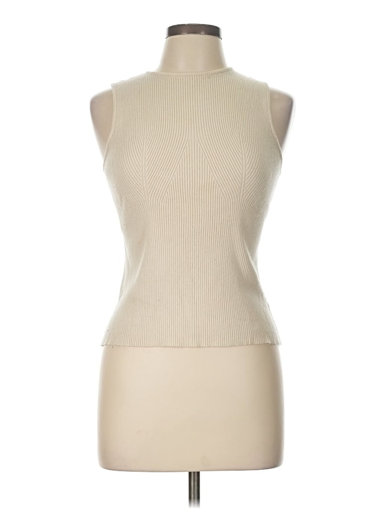 Pre-owned Commense Sleeveless Turtleneck In Tan