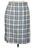 Talbots 100% Linen Plaid Blue Casual Skirt Size 8 - photo 1
