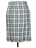 Talbots 100% Linen Plaid Blue Casual Skirt Size 8 - photo 2