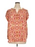 Saint Tropez West 100% Polyester Orange Short Sleeve Blouse Size 1X - photo 1