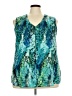 Rose + Olive 100% Polyester Green Sleeveless Blouse Size 3X - photo 1