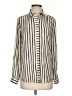 Mason 100% Polyester Stripes Ivory Long Sleeve Blouse Size 2 - photo 1