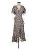 Max Studio Floral Gray Ivory Casual Dress Size S - photo 1