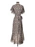 Max Studio Floral Gray Ivory Casual Dress Size S - photo 2