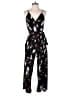 Kaileigh Floral Black Jumpsuit Size M - photo 1