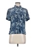Pendleton 100% Silk Print Blue Short Sleeve Silk Top Size 6 - photo 1