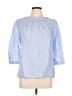 Boden 100% Linen Blue 3/4 Sleeve Blouse Size 10 - photo 1