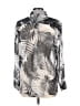 Equipment Print Silver Long Sleeve Blouse Size L - photo 2