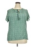 Boden 100% Viscose Green Short Sleeve Blouse Size 20 - 22 - photo 1