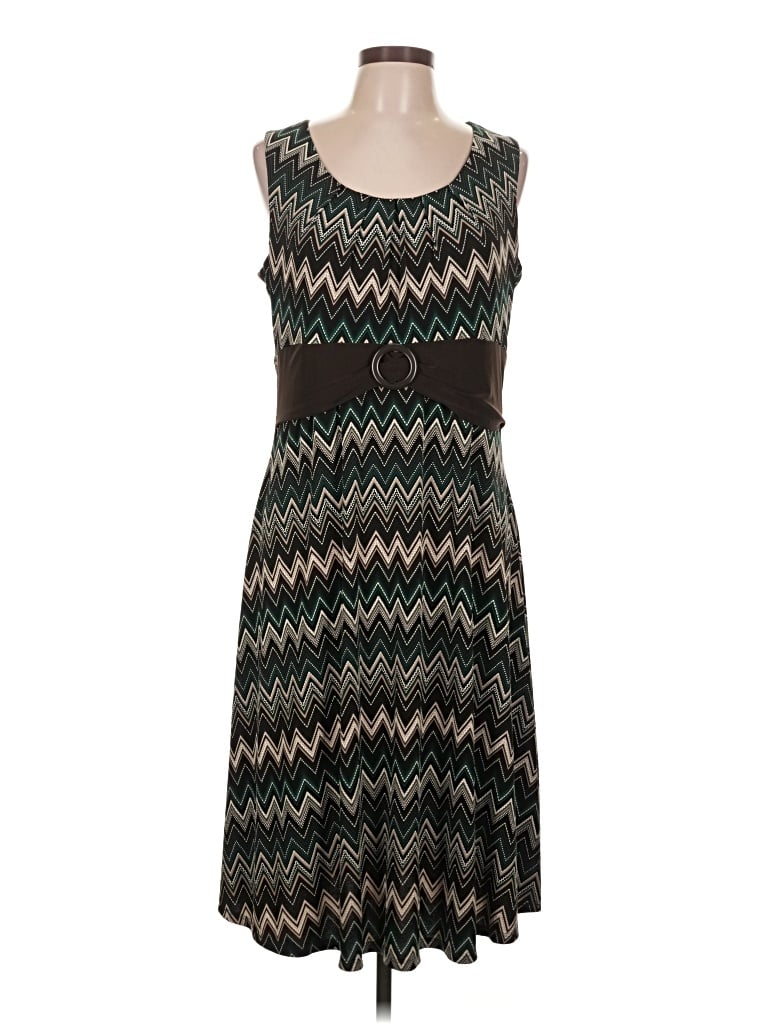 Pre-owned Perceptions Casual Dress In Brown