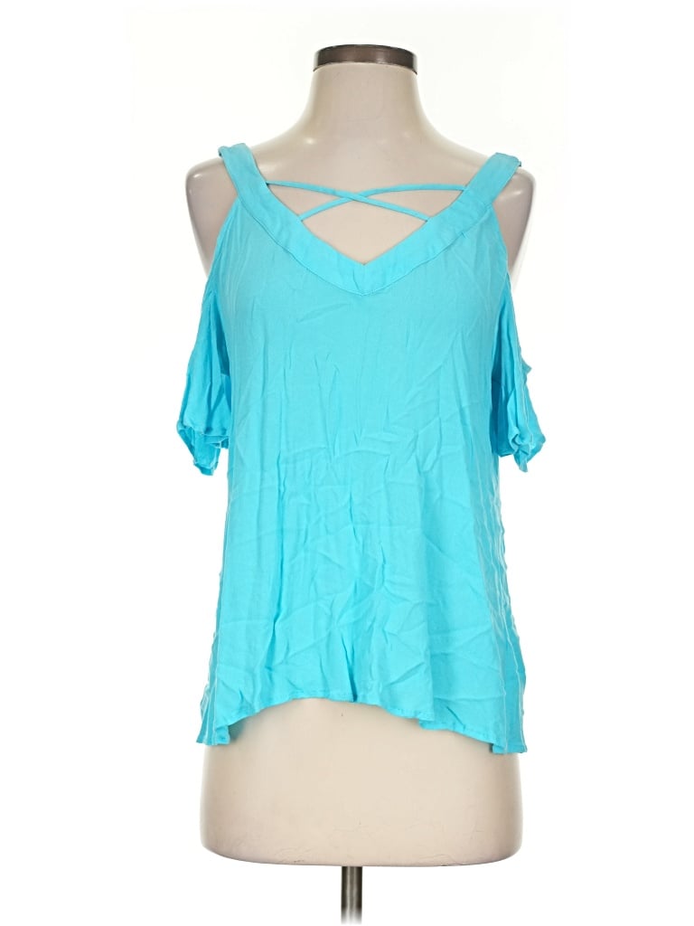 Pre-owned Venus Tank Top Blue Cold Shoulder Neckline Tops