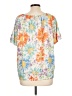 Cathy Daniels Floral Orange Short Sleeve Blouse Size L - photo 2