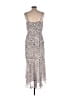 Express 100% Polyester Floral Silver Casual Dress Size L - photo 2